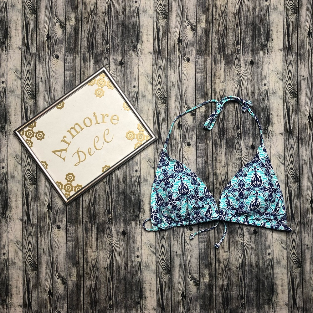 Old Navy Blue and Black Bikini Top